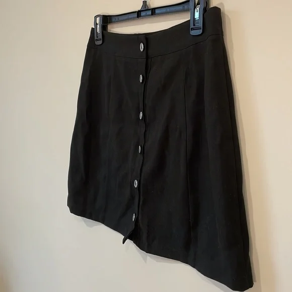 SHEIN Black Button Front A-line High Waist Solid Mini Skirt - Picture 4 of 8